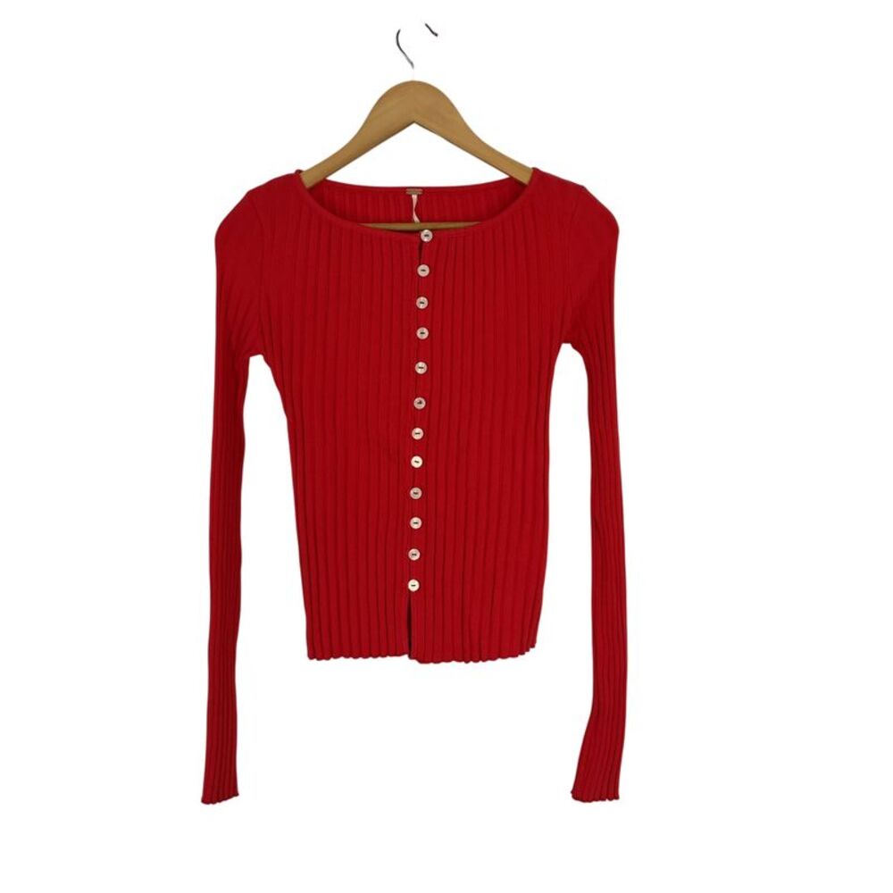 Free People High Tilly Long Sleeve Red M